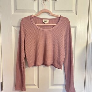 Madewell Waffle Long-Sleeve Crop Top